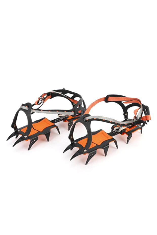 as Picture 12 Tooth Ice Snow Crampons Anti-Slip Climbing Gripper Shoe Covers Spike Cleats Stainless