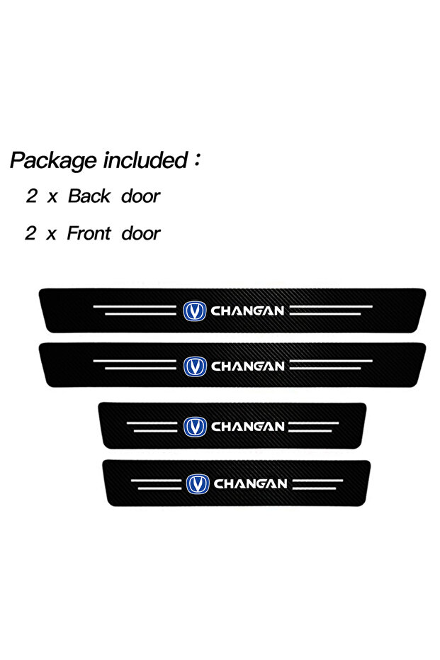 4PCS Side door Car Door Sill Carbon Fiber Sticker Threshold Side Anti Scratch Waterproof Decal for C