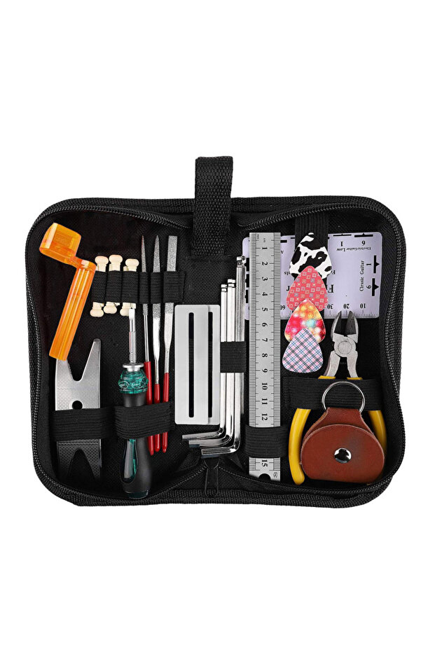 Red Guitar Repair Tool One Set 26 Pieces Multifunctional Guitar Accessories Wrenches Screwdrivers Sc