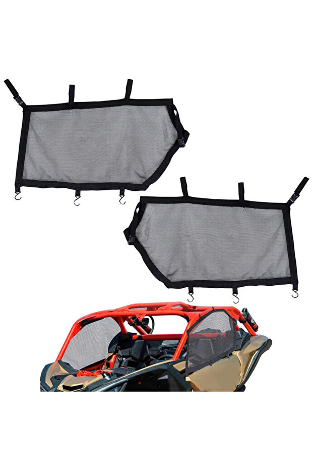 شبكة نافذة UTV سوداء يمينية ويسارية لسيارة Can-Am Maverick X3 2017-2021، غطاء حماية للنافذة، قفص حماية من الانقلاب