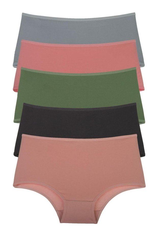 Women's Panties 5 Pack High Waist Cotton Lycra Green