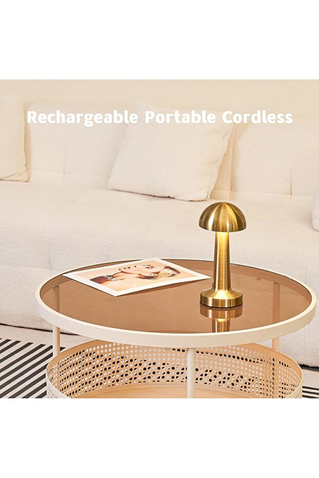 LED Cordless Table Lamp, Rechargeable Touch Lamp with 4 Brightness Levels for Bedside & More - 3