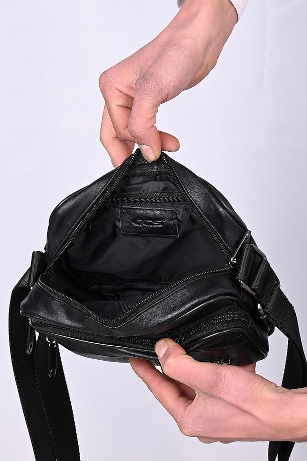 Ççs 30999 Hakiki Deri Uzun Askılı Çanta Siyah - 5