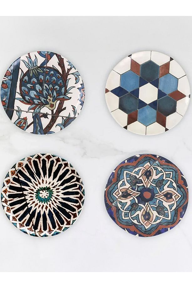 Sade Çini 4lü Servis Tabağı Seti - 25 Cm - 1