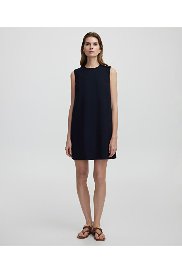 Metal düğmeli elbise - 1