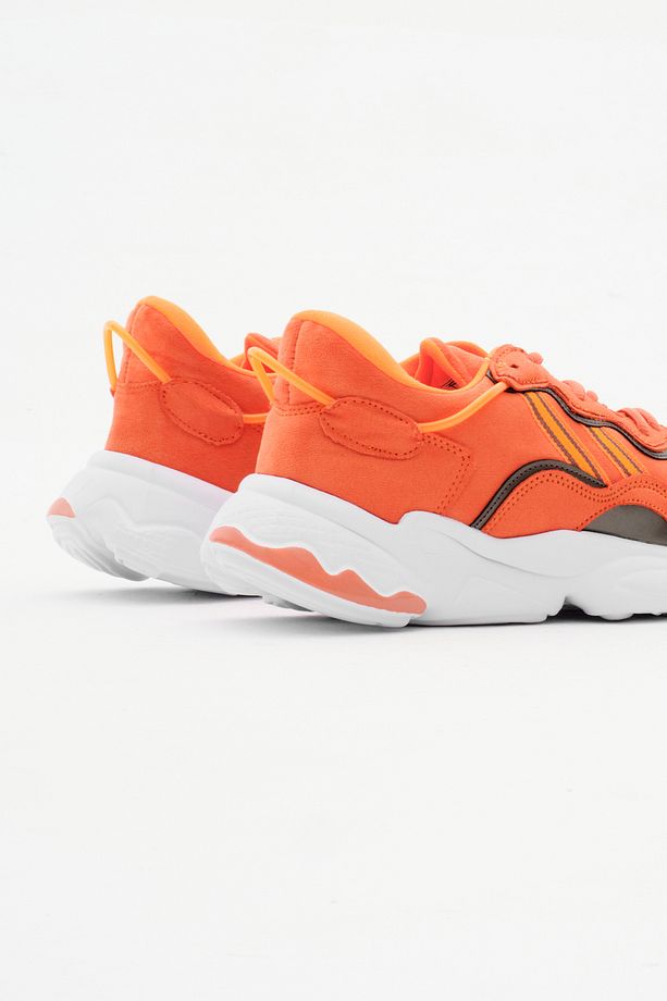 Unisex Oranj Rahat Kalıp Yüksek Taban Şeritli Bağcıklı Spor Ayakkabı - 5