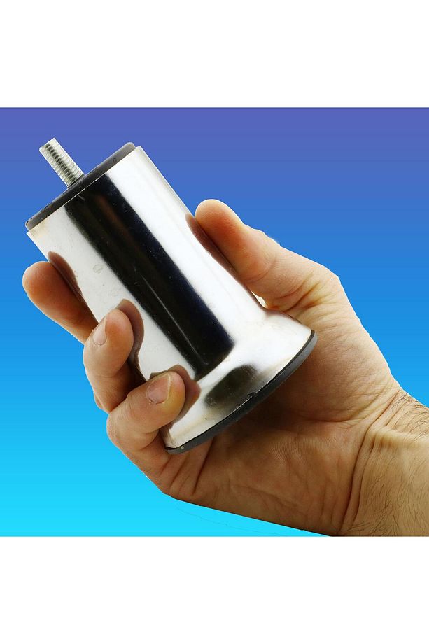 16 Adet Mobilya Kanepe Baza Koltuk Destek Yükseltme Ayağı M8 Civatalı Krom Metal Ayakları 10 cm - 5