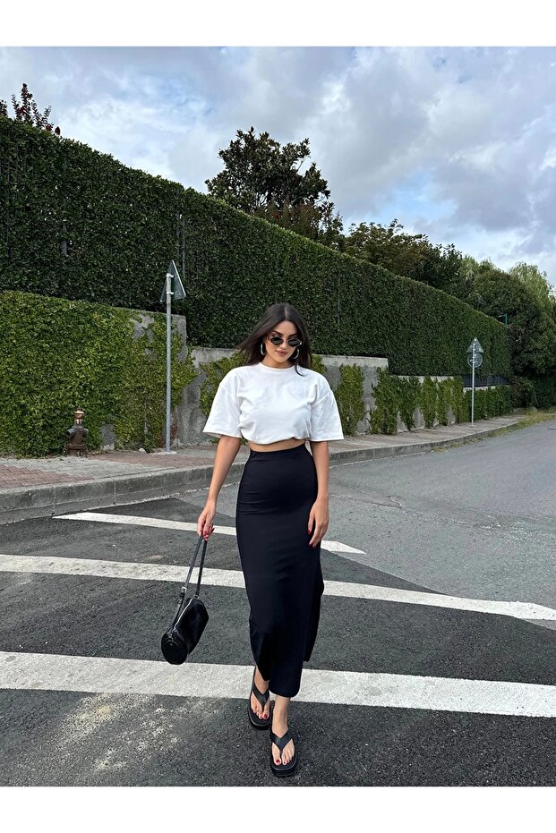 Yırtmaçlı Maxi Boy Etek - 3