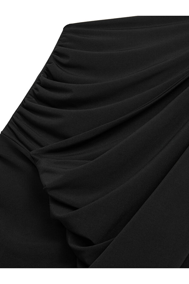 Drape Detaylı Maxi Elbise - 9