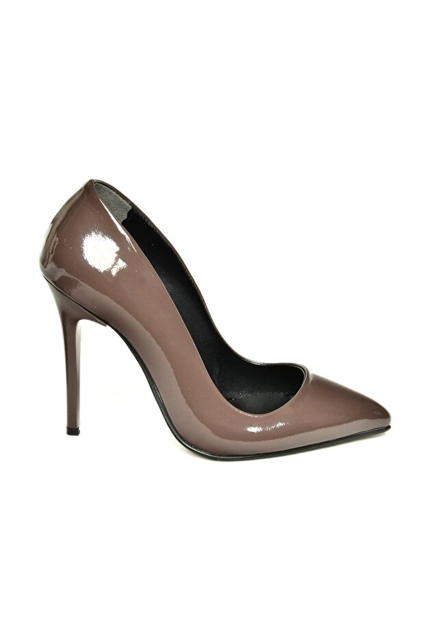 8922151908   Καφέ λουστρίνι γυναικεία παπούτσια με λεπτό τακούνι - 6