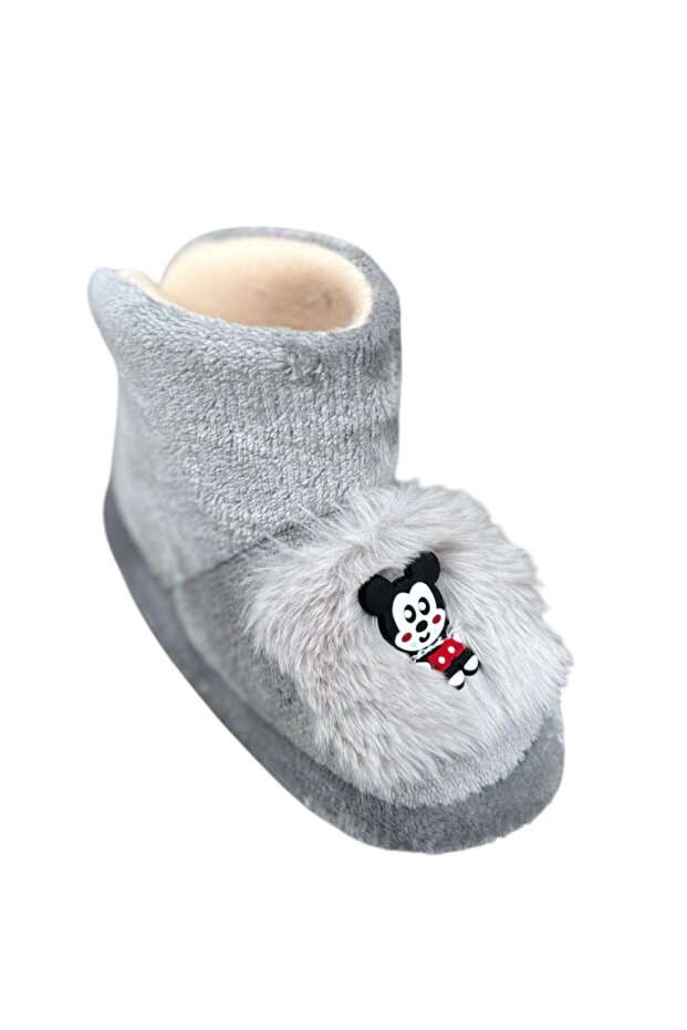 Sevimli Yumuşak Figürlü Ev | Okul | Kreş Ayakkabısı | Kışlık Panduf | Ev Botu |Patik | - 1