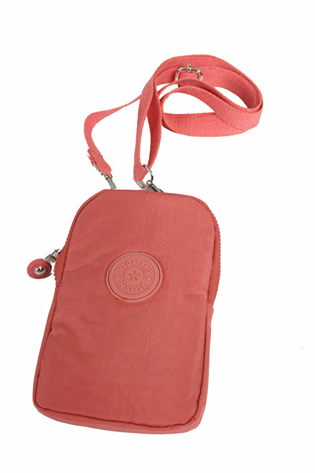 حقيبة كتف صغيرة للجنسين من القماش المجعد M 226 Mega Bag مع حامل للهاتف