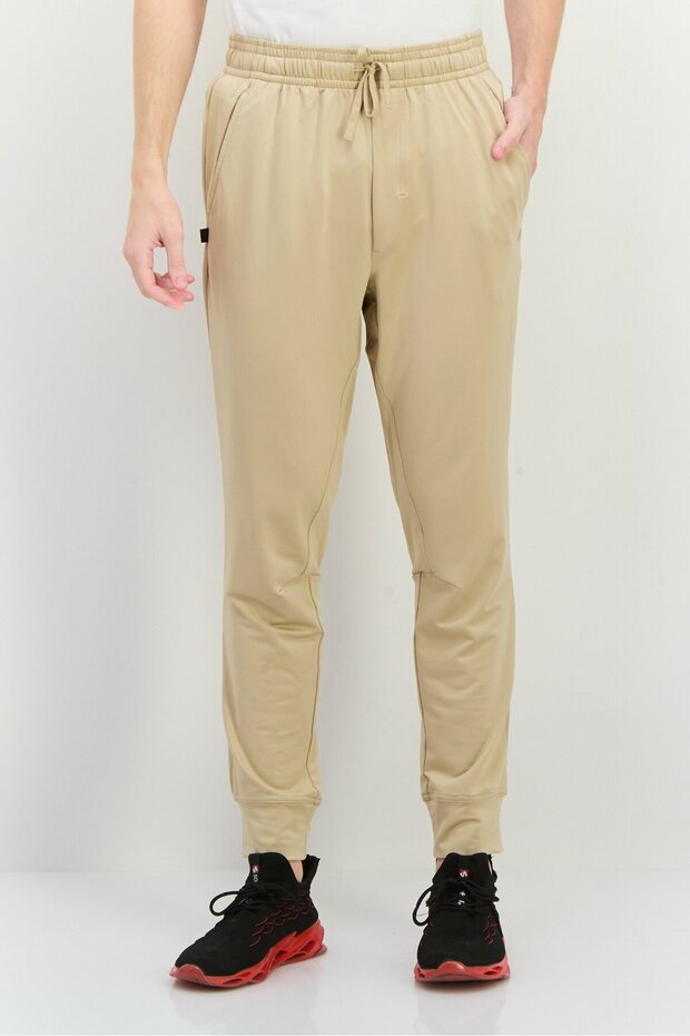 Men Slim Fit Outdoor Sweatpants, Beige