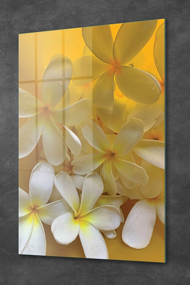 Glass Table White Lily Patterned - 2