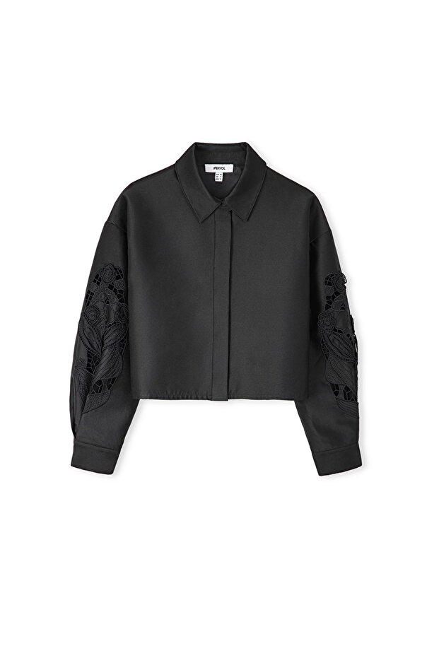 Nakışlı crop ceket - 3