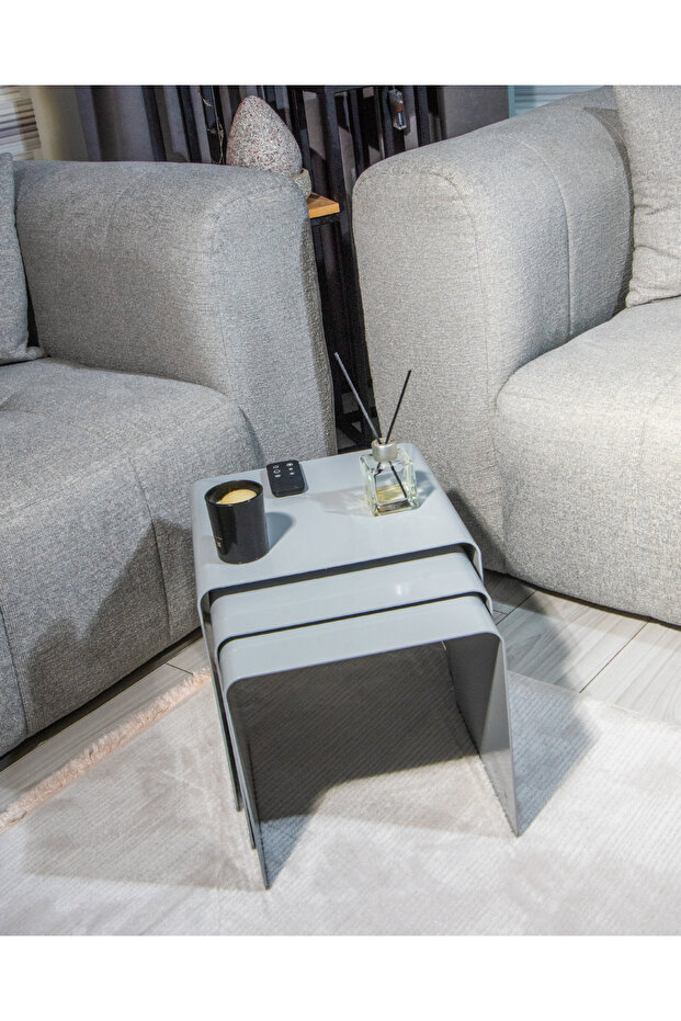 Metal 3 Lü Zigon Sehpa - 2