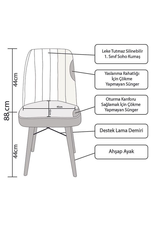 80x130(kapalı) 80x170(açık) Yemek Odası Takımı Mutfak Masası Takımı Yemek Masası 6 Kişilik - 3