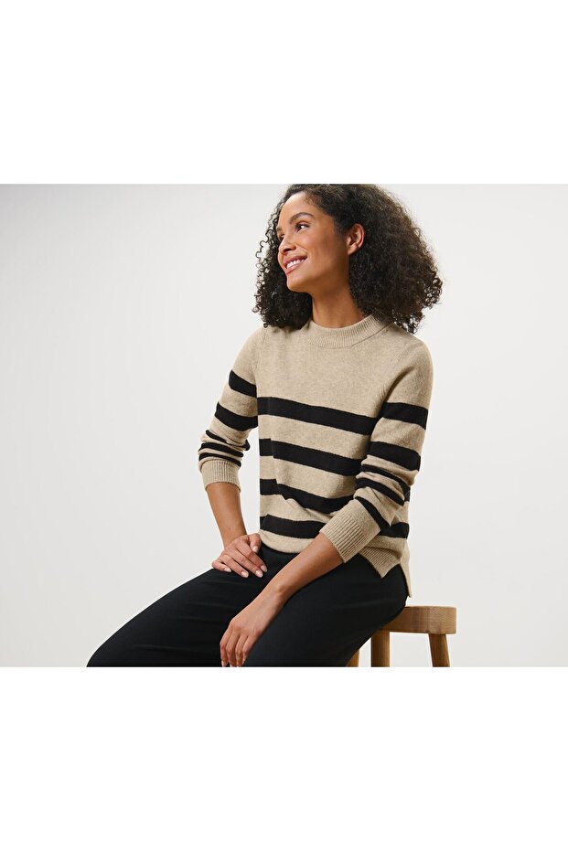 Çizgili Örgü Kazak - 1