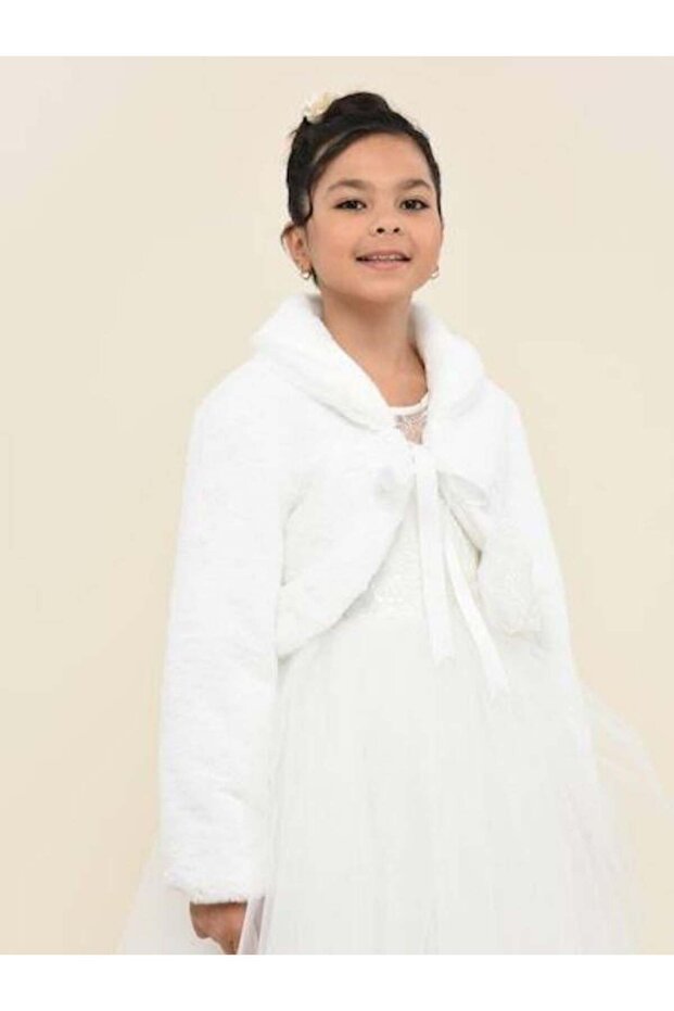 Girl's Soft Plush Textured Stylish Fur Bolero