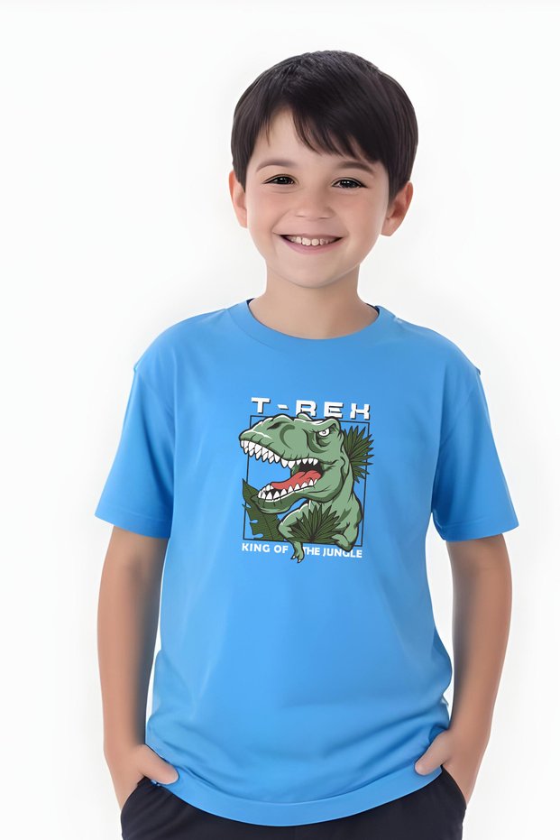 King Trex Printed Boys' Short Sleeve T-Shirt