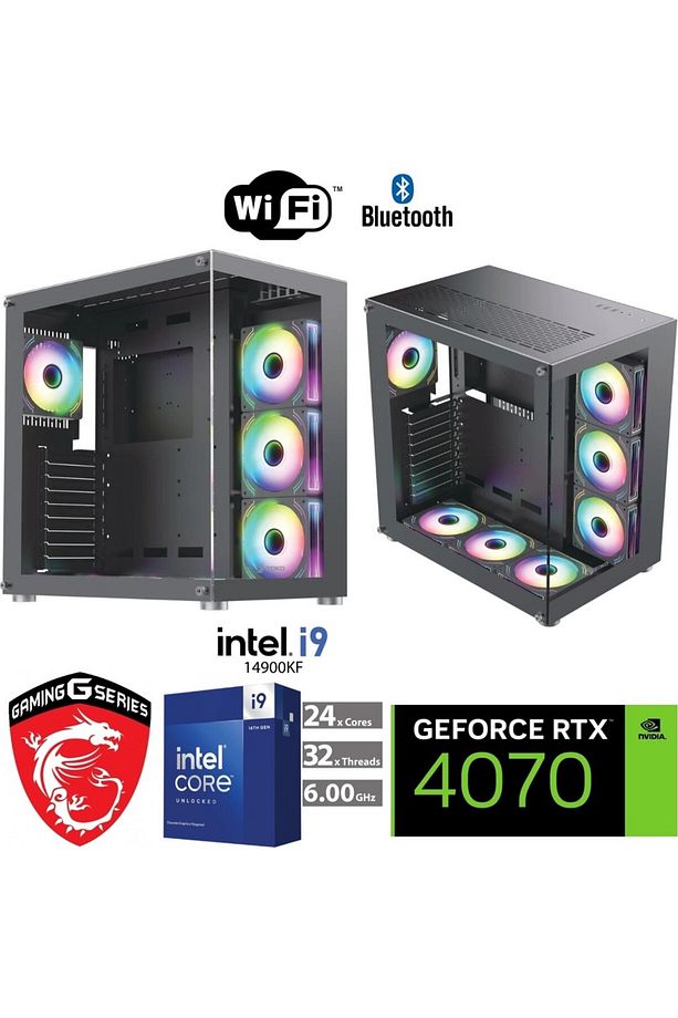 DDR5 GAMİNG PC / 12 GB RTX4070 / i9 14900KF/32 GB DDR5 6000 MHZ RAM / 1 TB M.2 SSD / SIVI SOĞUTMALI - 1
