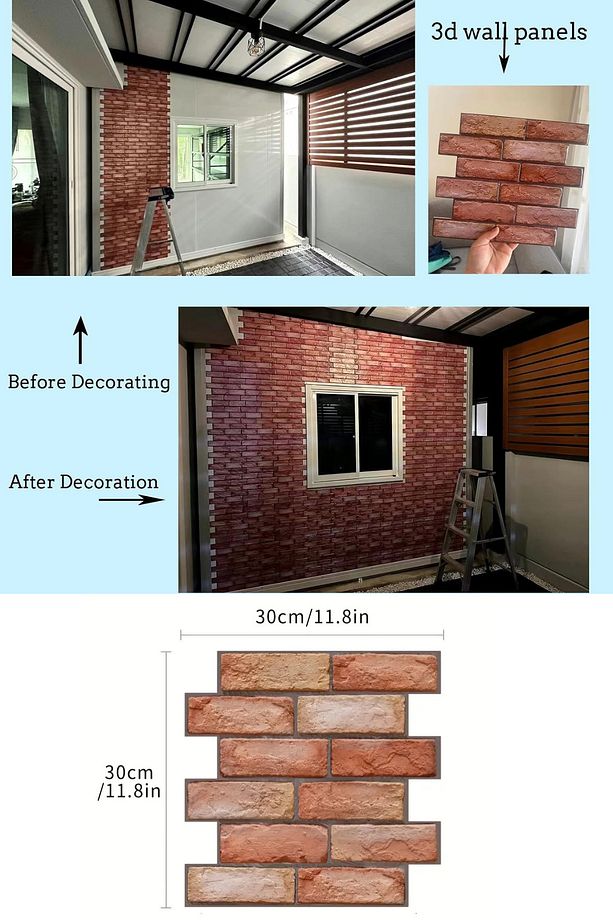 30X30cm 3D Kendinden Yapışkanlı Duvar Kağıdı Kaplama Dekorasyon Mutfak 6lı Paket 0,54m2 - 4