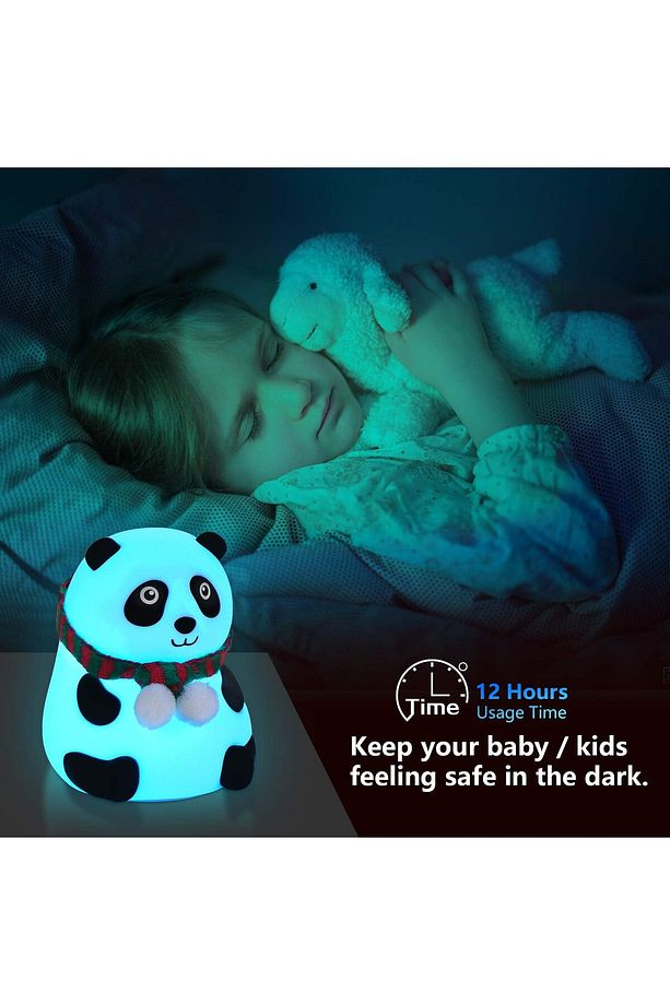 Panda Gece Lambası Çocuklar için Gece Işıkları Dokunmatik Sensörlü Renkli Masa Lambası - 6