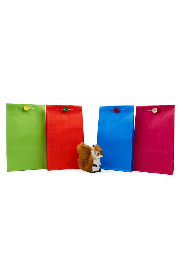 15x29x8 Cm Renkli Kese Kağıdı 12 Adet, Hediyelik Poşet, Hediye Kutusu (Karışık Renklerde) - 1