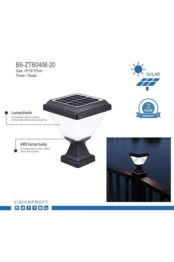 Kablosuz, Güneş Enerjisi İle Çalışır Set Üstü Bahçe Aydınlatma Armatürü, Solar Set Üstü Bahçe Apliği - 2