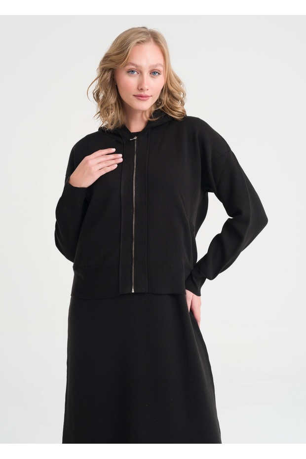 Kapşonlu İkili Triko Takım - 8