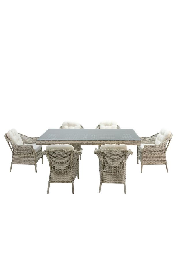 Spark | Rehome 100x200 Rattan Bahçe Masa Takımı | 316 - 3