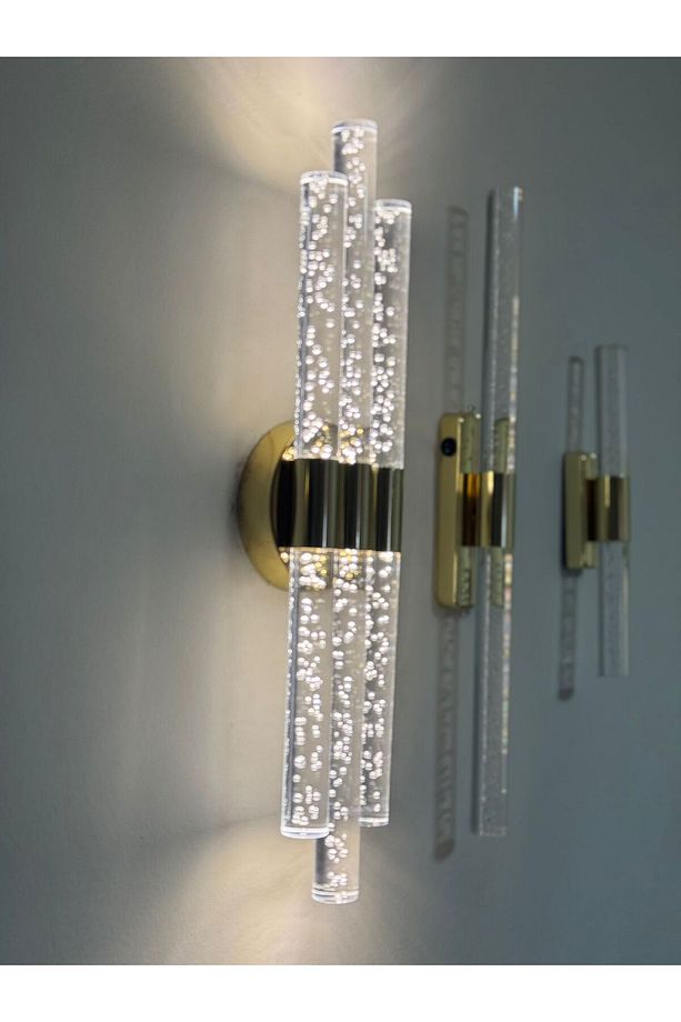 Bubbletrio Şik Ve Zarif Modern Led Duvar Aplik 51 Cm Gold Pilli - 7