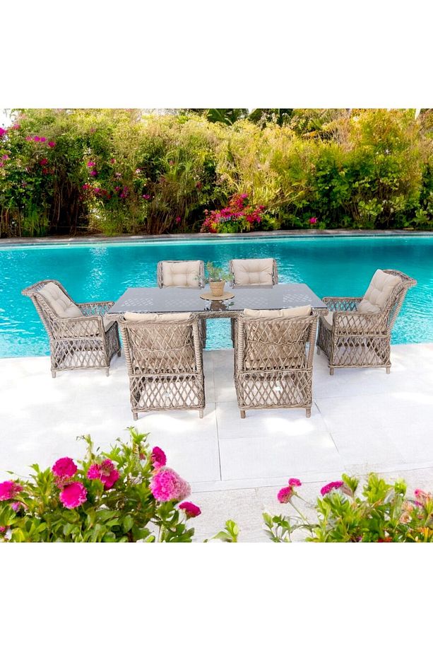 Alaska | Rehome 100x200 Rattan Bahçe Masa Takımı | 43 - 3