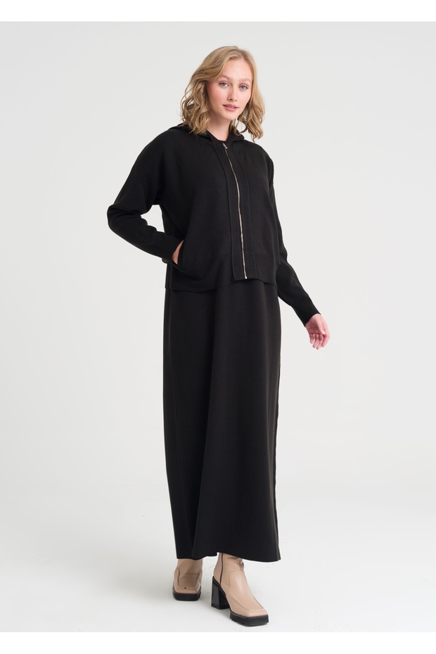 Kapşonlu İkili Triko Takım - 3