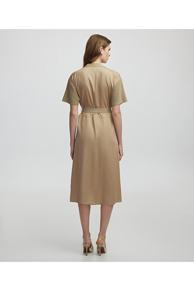 Triko mix elbise - 6