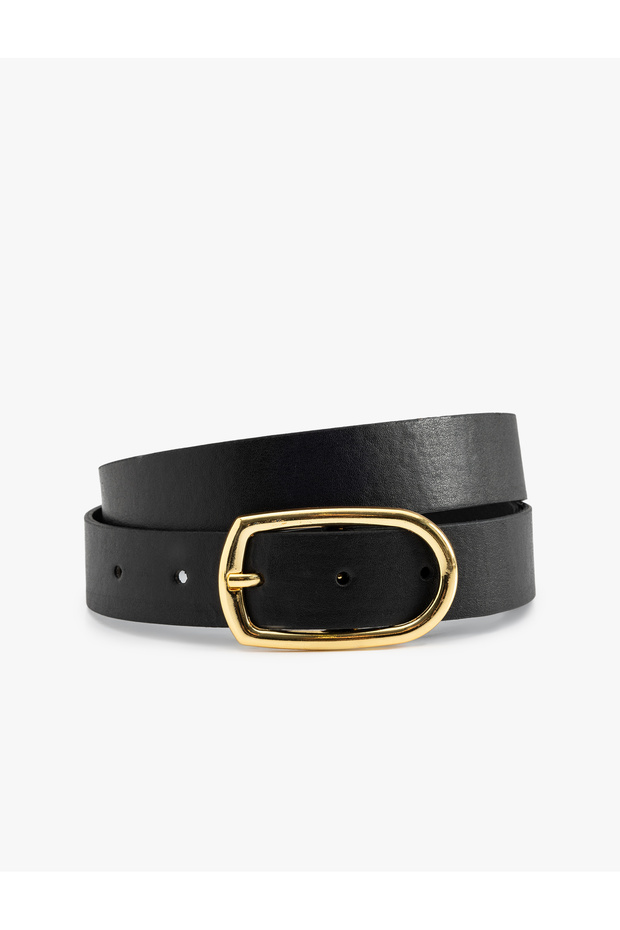 Belt Faux Leather with Metal Buckle detail.