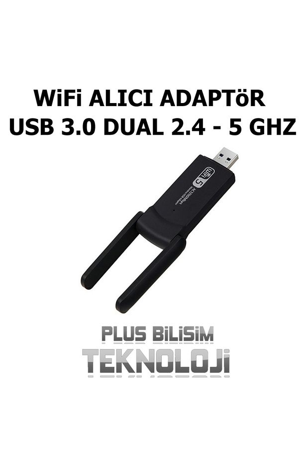 Wifi Alıcı Adaptör AC1200 Mbps Usb 3.0 Çift Antenli 2.4 ve 5 Ghz Destekli Tak Kullan - 4