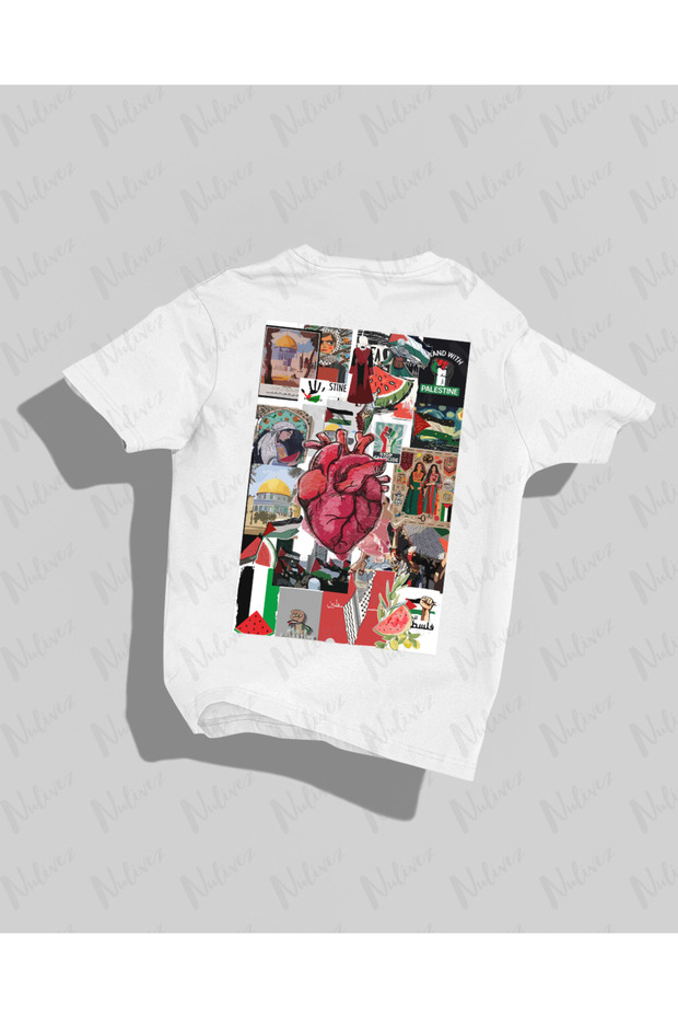 Palestine Design Back Printed High Quality Compact Unisex Oversize T-Shirt