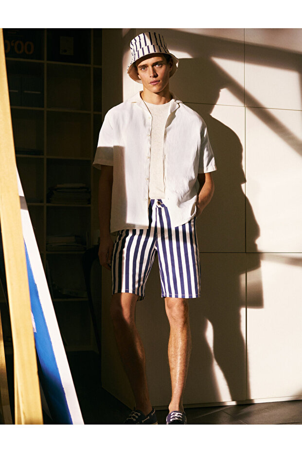 Striped 5 Pocket Shorts