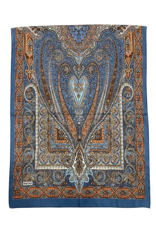 BAŞTACI SOFT ETNİK 0222 KOT MAVİ ŞAL - 4