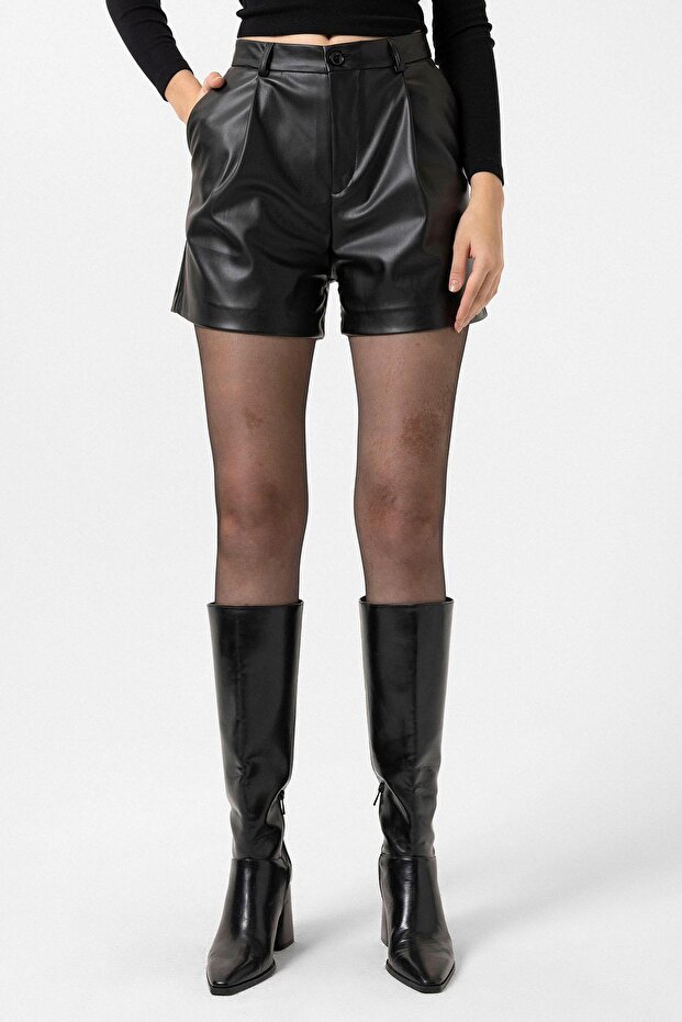 Faux Leather Shorts