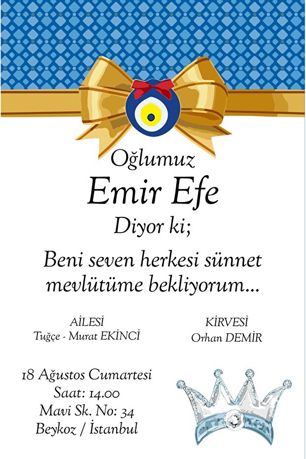 Sünnet Davetiyesi 50 Adet ( Baskı Dahil Değildir ) - 1