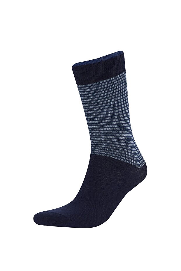 Erkek 5'li Pamuklu Uzun Çorap F0934axns - 4