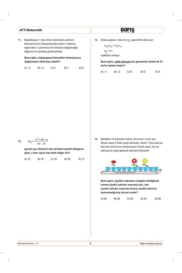 Ayt Matematik Denemesi 8 Adet - 4