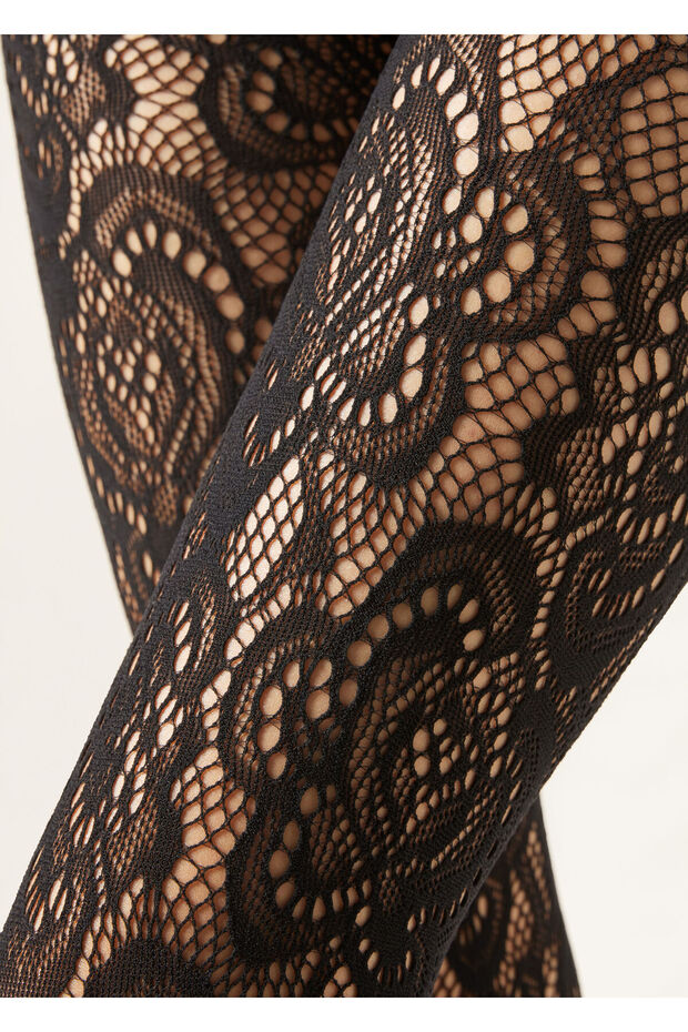 Macramé Effect Fishnet Tights - 2