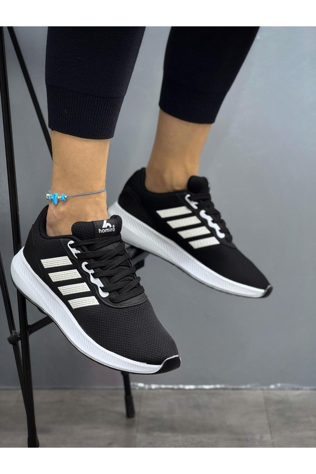 Unisex Fuspetli PU Sole Sneakers-Black-White