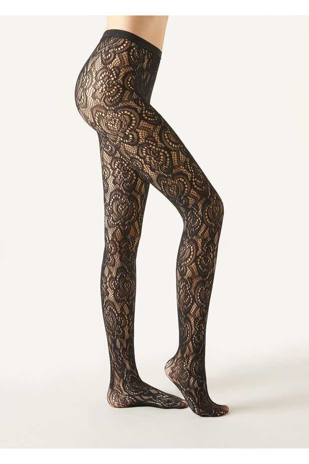 Macramé Effect Fishnet Tights - 3