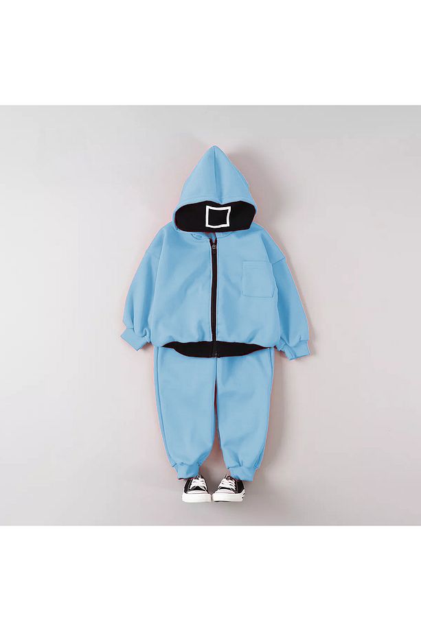 Squid Game Basklı Unisex Çocuk Hırka Eşofman Takımı Cosplay - 3