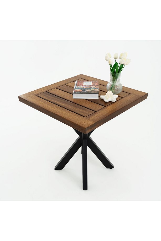 Hazar Model Iroko Kare Bahçe Masa - 1