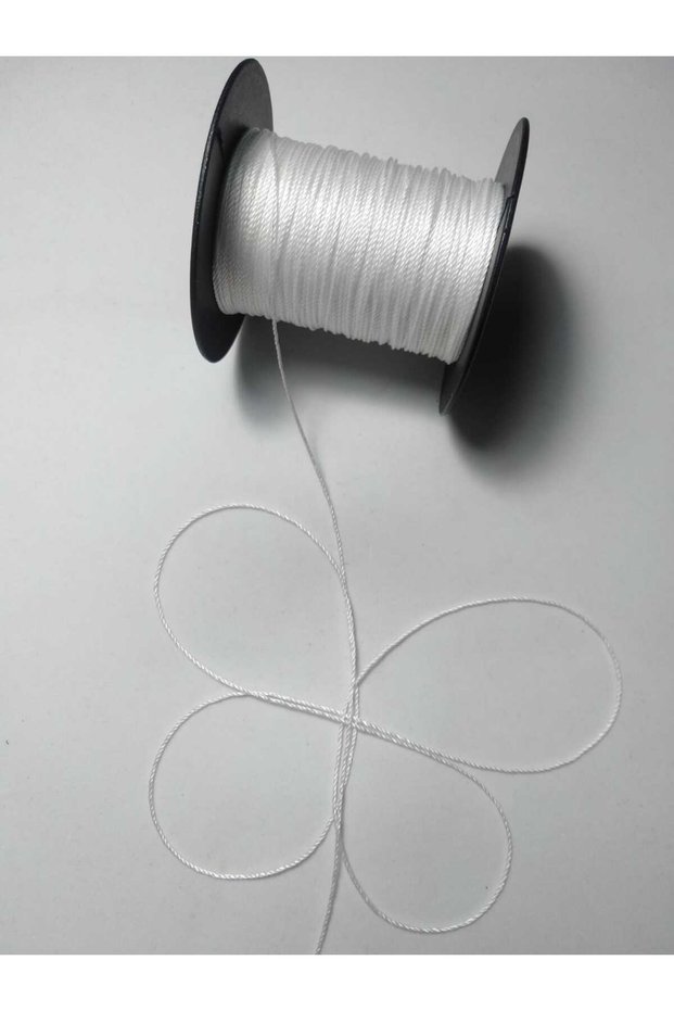 0.8 mm 50 Meters Rosary Cord White Color Polyester Cord